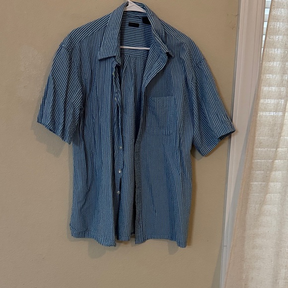 Van Heusen Other - Van Heusen Men's Blue and White Striped Shirt